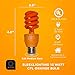 SLEEKLIGHTING 13 Watt Orange Spiral CFL Light Bulb - UL Approved- General Purpose Spiral CFL Orange Light Bulbs - 120 Volt, E26 Medium Base. (Pack of 4)