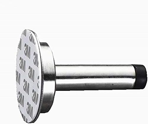 2 PCs Adhesive Mounted Door Stop | Protect Furniture & Walls from Slamming Doors | No Screw Door Stop | Stainless Steel Door Stoppers with Sound Dampening Bumper Top