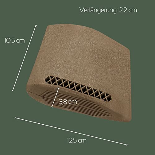 4adventures.de Rückstoßdämpfer Gummi Schaftkappe Schaftverlängerung Braun 22mm Tontaubenschießen