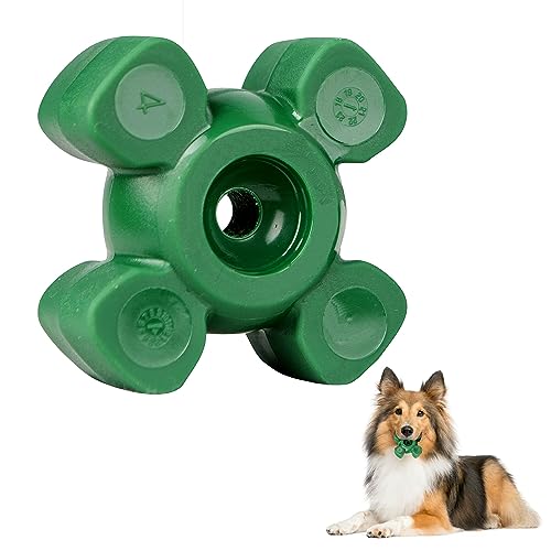 Pup Puck Dog Toy for Aggressive Chewers. Tough and Indestructible Chew Toys for Large and Medium Dogs. Providing Teeth-Cleaning and Interactive Play. Safe for Your Pet to Chew on- Green