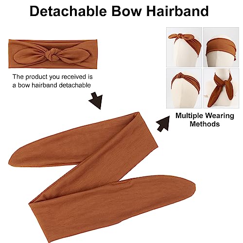 Image of DRESHOW 8 Pack Adjustable Knotted Headbands Non Slip Elastic Yoga Hair Bands Solid Colors Headbands for Women and Girls