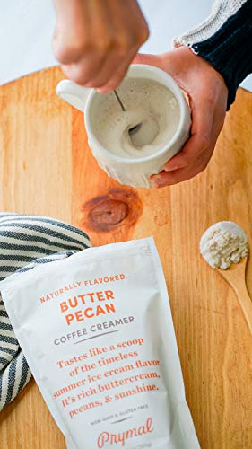 PRYMAL Coffee Creamer - Non Dairy, Keto, Sugar Free - Butter Pecan - 100% Natural, Non Refrigerated Powder with MCT - 11.3oz Bag - Thumbnail 3