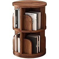 Solid Wood Revolving Bookshelf 360 Degree Rotating Floor Standing Storage for Living Room