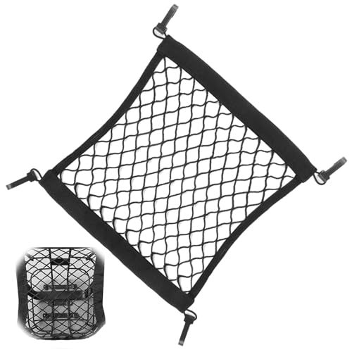 Gepäcknetz für E-Scooter & E-Bikes - Elastisches Aufbewahrungsnetz mit Gummizug, 25x30 cm, für Helm & Zubehör, Netzbeutel für Elektroroller & Fahrräder, Praktische Helmhalterung