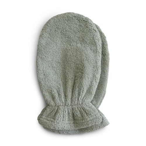 mushie Baby Bath Mitt | Organic Cotton | Pack of 2 (Moss)
