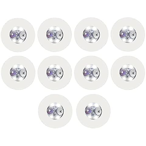 Matedepreso 10pcs LED Coasters,White Round 4-LED Bottle Light with 3 Modes for Parties, Weddings, Bar(White,size:10pcs) Cover
