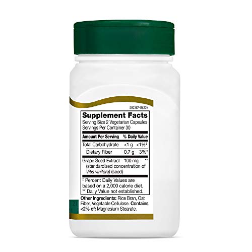 21st Century Grape Seed Extract Veg Capsules, 60 Count (21378) - Thumbnail 6