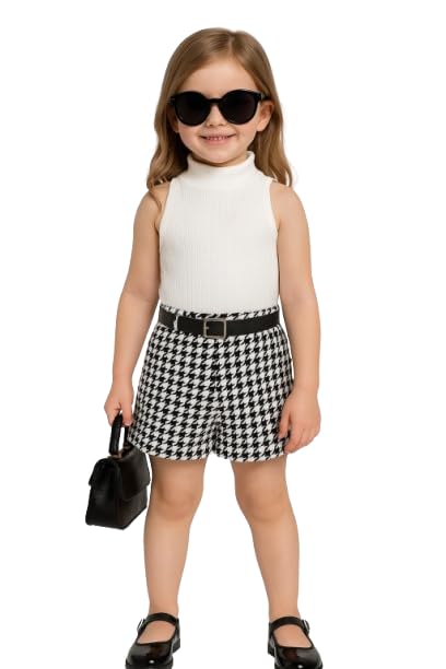 Image of Ninas Baby Girls Solid Cotton Blend Style Top and Shorts Set for kids (Black)