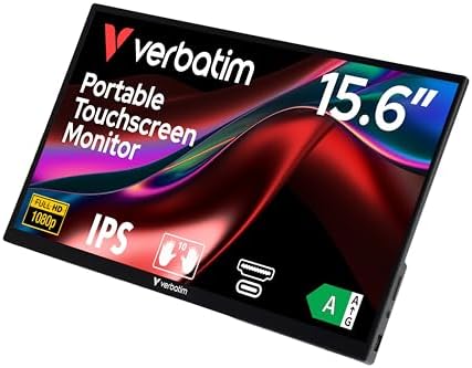 Verbatim Monitor de tela sensível ao toque portátil de 15,6 polegadas ...