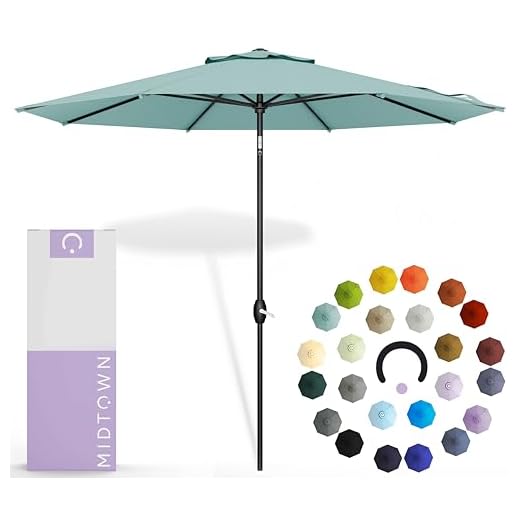 Best canopy material for a patio umbrella Midtown 10-Year No-Fade Patio Umbrella
