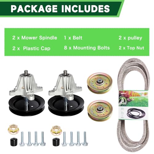 TENGMUJX 918-04822 Spindle Assembly Fit for 42" Deck Cub Cadet/MTD/Troy-Bilt RZT-42 LTX1040 LTX1042 Mower Includes (2) 918-04822 Spindle (2) 756-04129B Pulley (1) 754-04060 Belt by TENGMUJX - Image 6