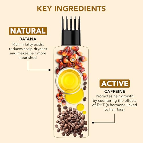 Image of Botanic Hearth Batana Caffeine Hair Oil with Almond - 150ml - Nourishing & Strengthening Hair Treatment, Promotes Healthy Hair Growth, Enhances Shine & Moisture