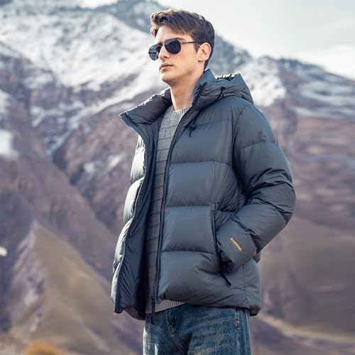 Image of Duck Down Jackets For Men,Mens Puffer Jacket For Cold Protection And Warmth,Hooded Mens Winter Coat,90 White Duck Down