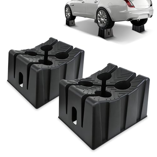 ROBLOCK 8" Car Lift Wheel Cradle for Vehicle Maintenance, Storage, Display, All-Around Wheel Cradles with Anti-Slip Texture for Garage, Car Show, Solid Support, Stackable Storage, Lightweight, 2 Pack by ROBLOCK - Used condition - US$143.99