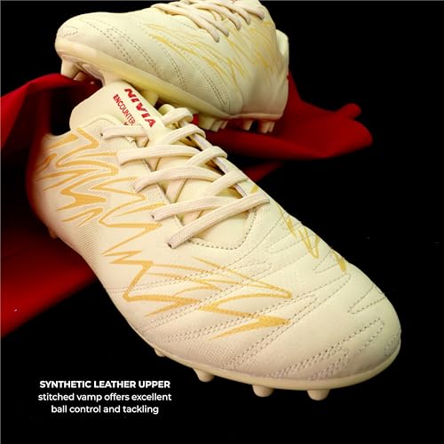 Image of Nivia Encounter Mg 11 Football Stud for Men, Synthetic Leather Upper, Lightweight Insole,High-Shear Strength TPU Outsole, Ideal for Hard & Grassy Surfaces
