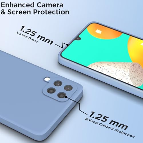 Image of Outlouders Back Cover for Samsung Galaxy M32 4G / M32 Prime / F22 4G | Camera Protection | Durable Soft Matte Silicone Bumper Case (Aqua Blue)