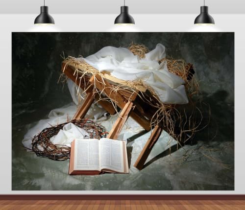Fond de studio crèche chrétienne en tissu texturé haut de gamme - 4