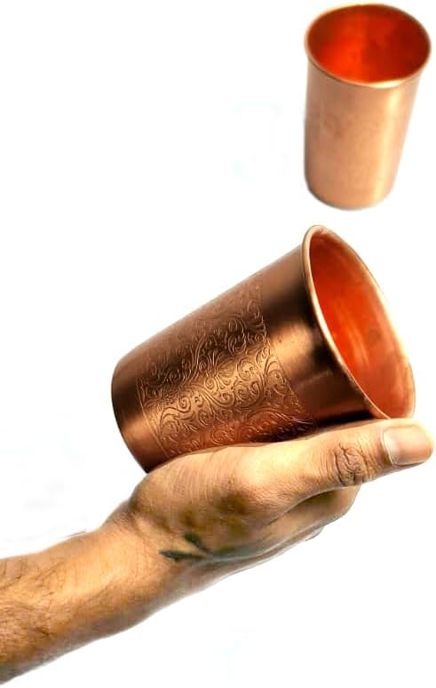 Pure Copper Tumblers for Storing and Drinking Water for Ayurvedic Ayurveda Health Benefits | Copper Water Drinking Glass | 350 ml (11.8 fl. oz. (2) - Image 6