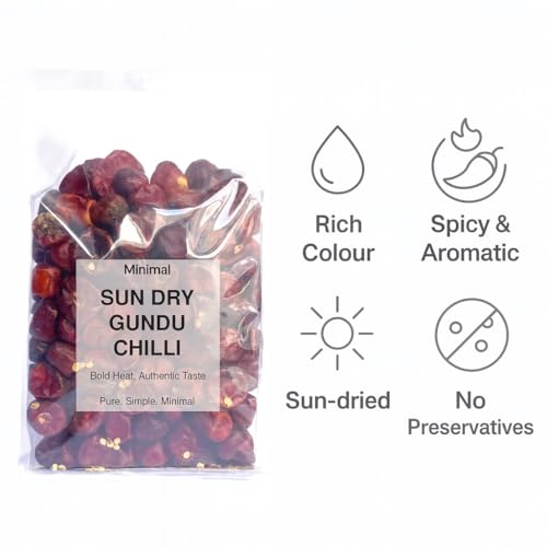 Image of Minimal Dry Boriya Red Chilli Whole 150g | GOL Mirchi |Round Chillies |Mundu Chili |Gundu Chilli Organic