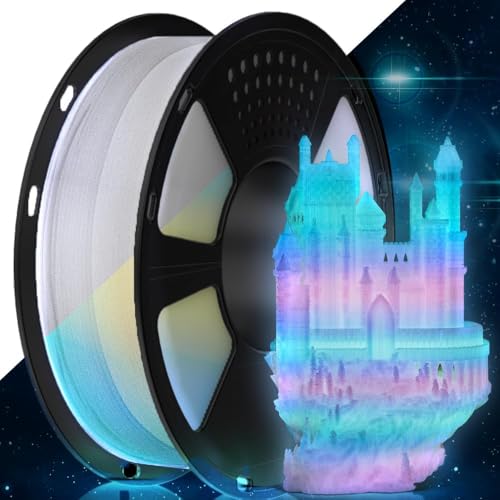 Image of GAINTARM Glow in The Dark PLA Filament,Luminous Rainbow 3D Printer Filament 1.75mm,Dimensional Accuracy + /- 0.02 mm,High Brightness and Long Time Glow, Christmas Rainbow Fit for Most FDM 3D Printer