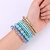 MILACOLATO 4 Sets Boho Bracelets for Women Multi-Color Layered Stackable Natural Beaded Bracelets Adjustable Stretch Bohemian Bracelets 4 pcs #5