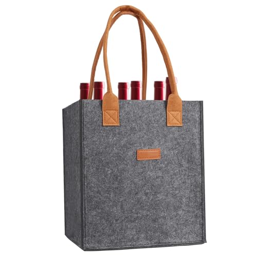 Buona durata: questa borsa per bottiglie di vino è realizzata in feltro resistente all'usura, rendendola un'opzione e riutilizzabile che non si strapperà facilmente. Goditi un morbido e comodo da toccare che offre una protezione duratura.