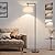 Fully Dimmable Floor Lamp Brown, Arc Floor Lamp for Bedroom with Adjustable Hanging Shade & Foot Switch, Modern Standing Lamp Corner Light Reading Lamp for Living Room, Office, LED Bulb Included