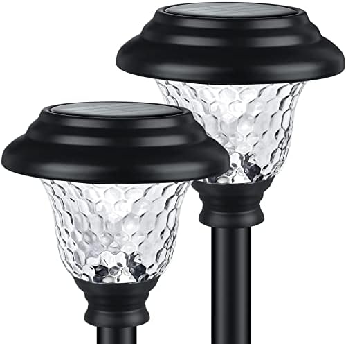 Illuminate Your Nights with These 5 Must-Have Solar Lights Outdoor 4 Balhvit Glass Solar Lights Outdoor, 2 Pack Super Bright Solar Pathway Lights, Up to 12 Hrs Long Last Auto On/Off Garden Lights Solar Powered Waterproof, Stainless Steel LED Landscape Lighting for Yard