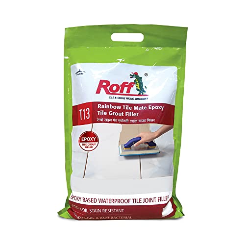 Image of Pidilite Roff Rainbow Tile Mate Epoxy 3.69KG Slt Gry (Base + Hardener) & Filler to fill tile joints in kitchen, factory | stain and chemical resistant