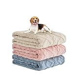 MIULEE Hundedecke 100x120 cm Kuscheldecke Hunde Weiche Decken Katzen Fleecedecke Waschbare Schlafunterlage Geeignet für Hunde, Katzen, Meerschweinchen und andere Tiere Beige