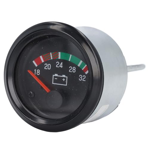 Image of LED Voltage Gauge 24V Voltmeter, Accurate Engine Battery Monitoring for Truck Boat Aluminum Alloy 52mm 1 Pack