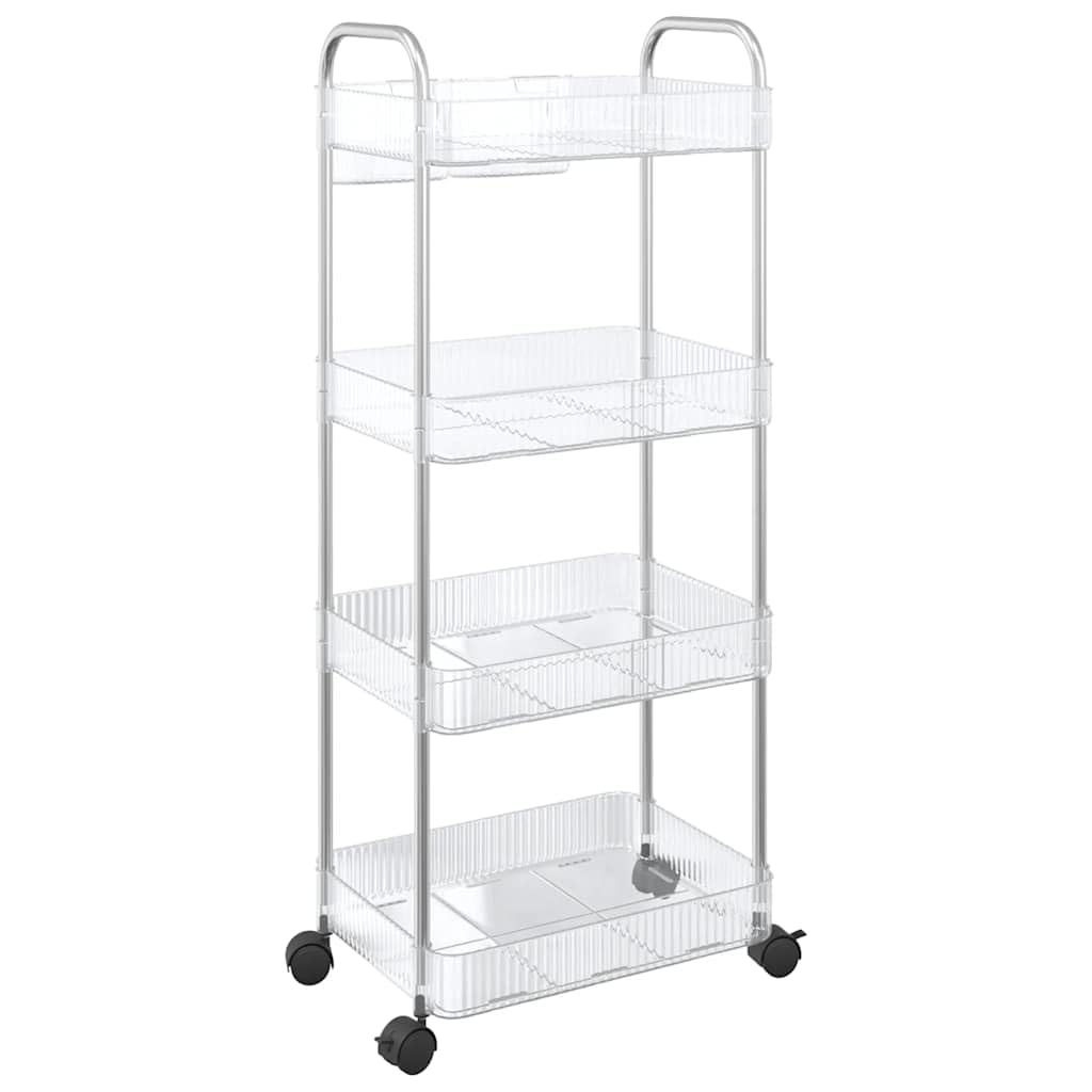 Genérico Carro de Almacenamiento 4 Niveles Transparente 37x28x95 cm,Bricolaje,Herramientas,Carretillas de carga-4012380