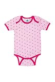 Isar-Trachten Babybody Body Kurzarm mit Hirschen 100 % Baumwolle für Mädchen in Rosa, Größe 80