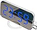 Réveil Numérique À LED, Réveils De Chevet avec Surface De Miroir Snooze Time, Réveils À LED Portables avec 2 Ports USB, Grand Écran LED 6 Pouces avec L