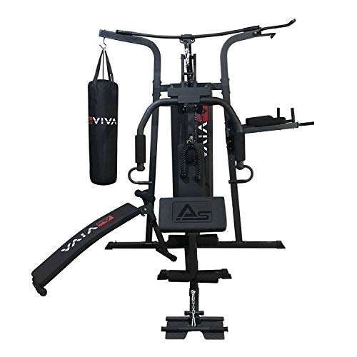 AsVIVA MG6 Kraftstation für Zuhause | Hochwertige Fitnessstation mit Boxsack Bauchtrainer | Multigym mit Seilzug… – Bild 4