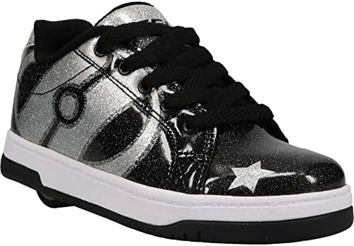 HEELYS Girls Split (Big Kid) Wheeled Heel Shoe, Black/Silver Glitter, 13 | Image 1