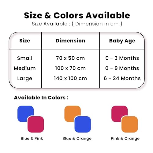 Image of StarAndDaisy Dry Sheet for Newborn Baby Essentials /Reusable Rubber Sheet for Baby Waterproof Sheet Pack of 2, (50 X 70 cm) Extra Absorbent Quick Water Proof Bed Sheets for Kids -Orange & Blue
