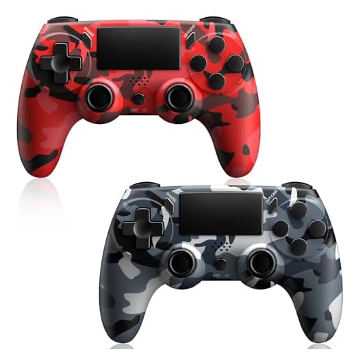 KDYGPDCT 2 Pack Wireless Controller for PS4,Remote Controller with 6-Axis Motion Sensor, Sensitive Touch Pad, Built-in Speaker & Headphone Jack, Compatible with PlayStation 4/Pro/Slim/PC