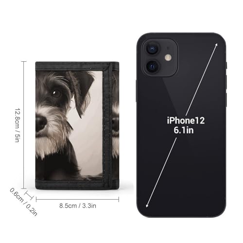 Cute Schnauzer Mens Trifold Wallet Minimalist Wallet for Men, Rfid Blocking Wallets, 8 Credit Card Holder 1 Note Pocket Coin Pocket & Id Window, Portable Slim Tri Fold Wallets2