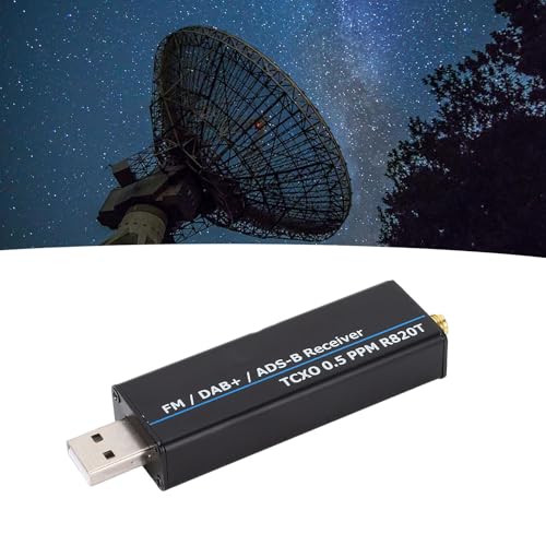 Récepteur RTL SDR RTL2832U R820T2 avec TCXO 0.5 PPM, Fréquence 0.1-1.7GHz, USB, Alliage d'Aluminium, pour Radio Amateur FM Aviation ADSB