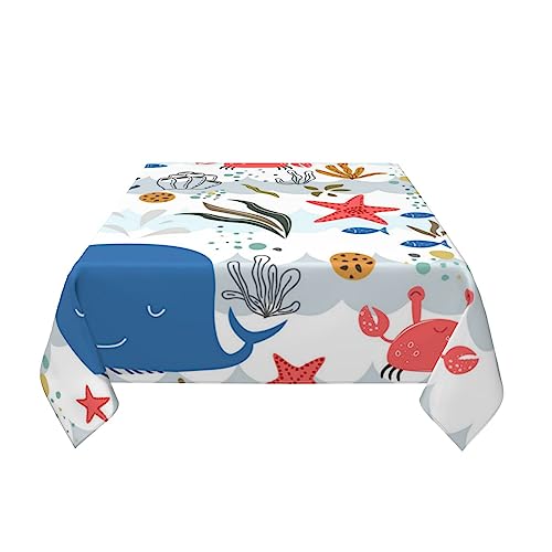 Nappe imperméable et infroissable à motif marin pour protection de table - 4