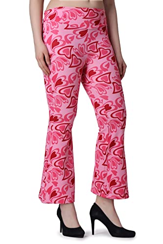 Image of POPWINGS Casual Marble Print Bell Bottom Trousers for Women || Flare Fit Women Trousers for Summer || Stylish Western Regular Fit Casual Bell Bottom Trousers for Women
