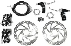 Kit de freio de disco frontal e traseiro – 160 mm para bicicleta motorizada a gás 80cc – distância do orifício dos cubos de roda livre de 48 mm (Yinxing)