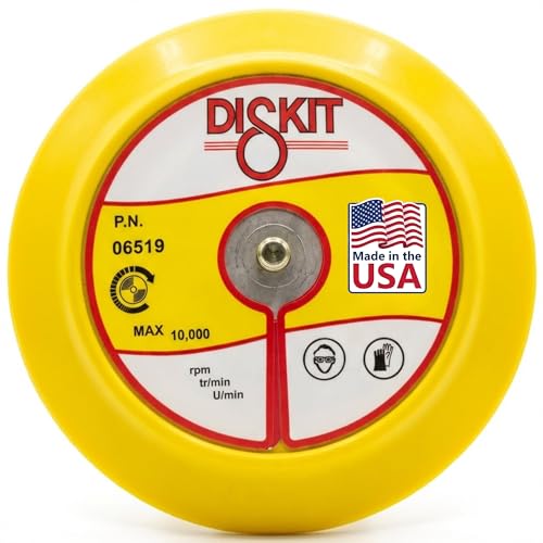 Diskit Pro Series 6 Inch Replacement Sanding Pad, 5/16″-24 Male, Firm, 0 Holes