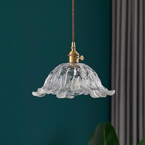Lámpara colgante de cristal estilo japonés E27 monocabezal regulable 3