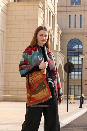 Wander Agio Winter Pashmina Shawls and Wraps Blanket Fashion Shawl Decoration Scarves for Women Handmade Embroider Paisley Scarf3