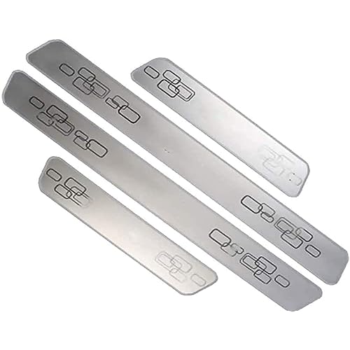 Voiture Acier Inoxydable Seuil Porte Plaques pour Citr-oen C3 C4 C5 Aircross 2017 2018 2019 2020 2021, 4 Pièces Threshold Bar Protection Autocollant...