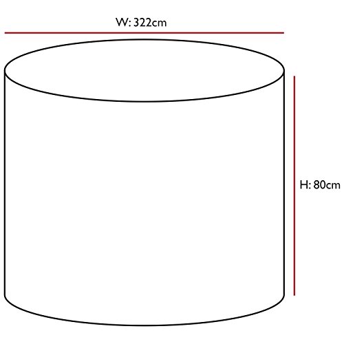 Woodside Black 8-10 Seater Round Waterproof Outdoor Garden Patio Furniture Set Cover Heavy Duty 600D Material 0.8m x 3.22m / 2.6ft x 10.5ft 5 YEAR GUARANTEE