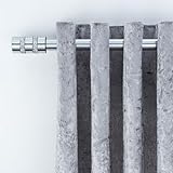 A.Unique Home Diamante Barrel Metal Extendable Curtain Pole With Rings and Fittings, In a Variety of Colours and Sizes (25/28mm). (Nickel, 70cm - 120cm, 28" to 47" Approx) - Image 3