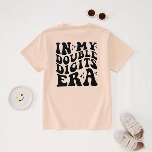 Image of IZYJOY in My Double Digits Era Shirts Girls 10th Birthday T-Shirts 10 Years Old Birthday Party Short Sleeve Summer Tee Tops